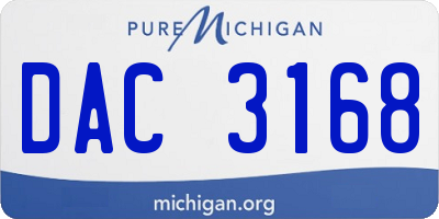MI license plate DAC3168