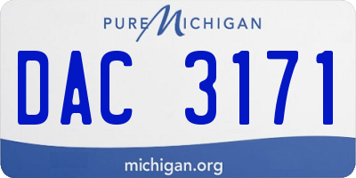 MI license plate DAC3171