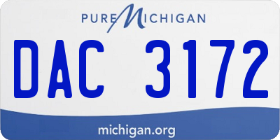 MI license plate DAC3172