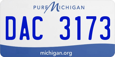 MI license plate DAC3173
