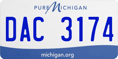 MI license plate DAC3174