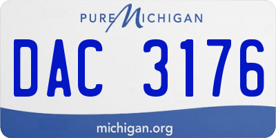 MI license plate DAC3176