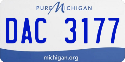 MI license plate DAC3177