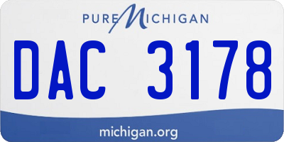 MI license plate DAC3178