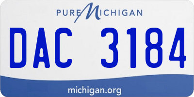 MI license plate DAC3184