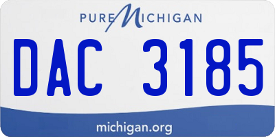 MI license plate DAC3185