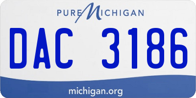 MI license plate DAC3186