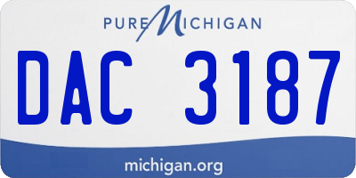 MI license plate DAC3187