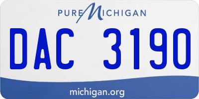 MI license plate DAC3190