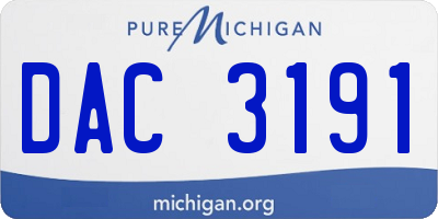 MI license plate DAC3191