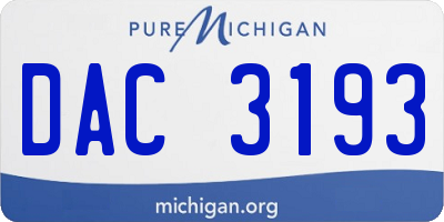 MI license plate DAC3193