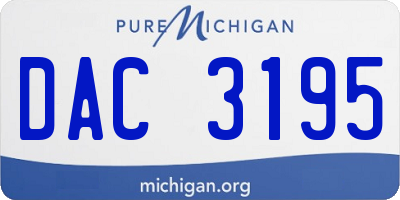 MI license plate DAC3195