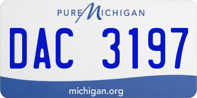 MI license plate DAC3197
