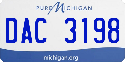 MI license plate DAC3198