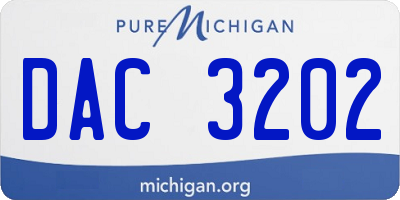 MI license plate DAC3202