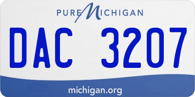 MI license plate DAC3207