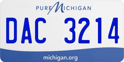 MI license plate DAC3214