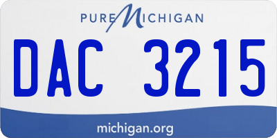 MI license plate DAC3215