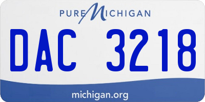 MI license plate DAC3218