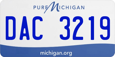 MI license plate DAC3219