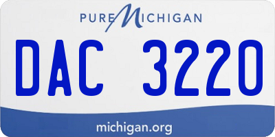 MI license plate DAC3220