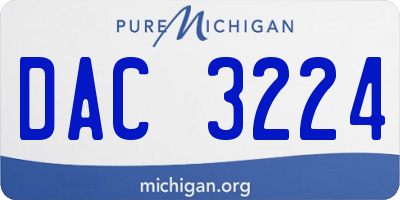 MI license plate DAC3224