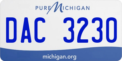 MI license plate DAC3230