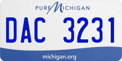 MI license plate DAC3231