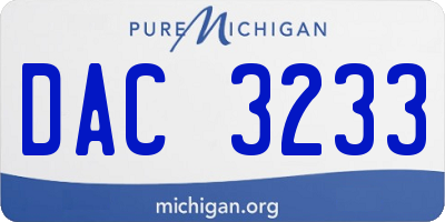MI license plate DAC3233