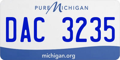 MI license plate DAC3235