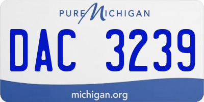 MI license plate DAC3239