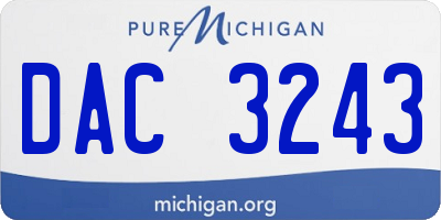 MI license plate DAC3243