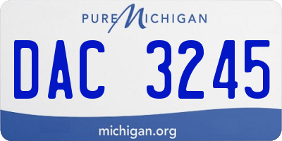 MI license plate DAC3245