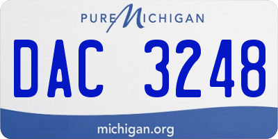 MI license plate DAC3248