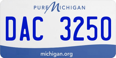 MI license plate DAC3250