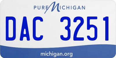 MI license plate DAC3251