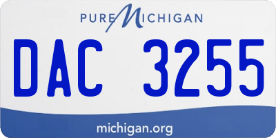 MI license plate DAC3255