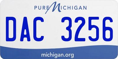 MI license plate DAC3256