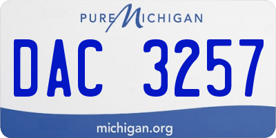 MI license plate DAC3257