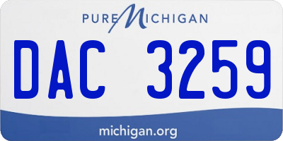 MI license plate DAC3259