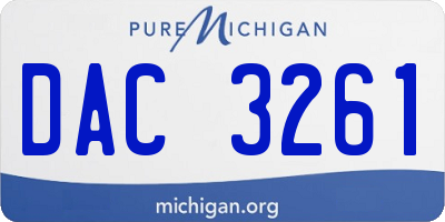 MI license plate DAC3261