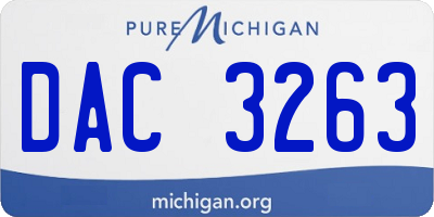 MI license plate DAC3263