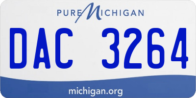 MI license plate DAC3264