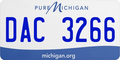 MI license plate DAC3266