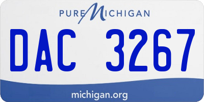 MI license plate DAC3267