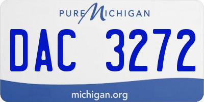 MI license plate DAC3272