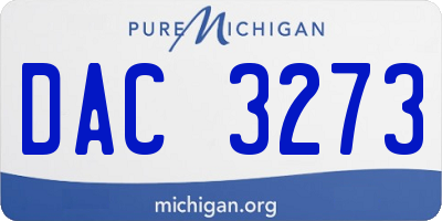 MI license plate DAC3273