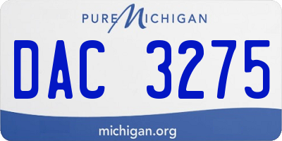 MI license plate DAC3275