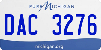 MI license plate DAC3276