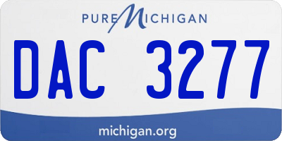 MI license plate DAC3277